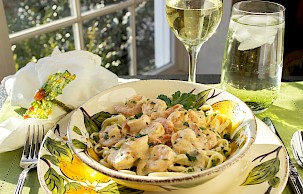 Lemon Shrimp Alfredo with Aunt Linda’s Classic Alfredo Sauce